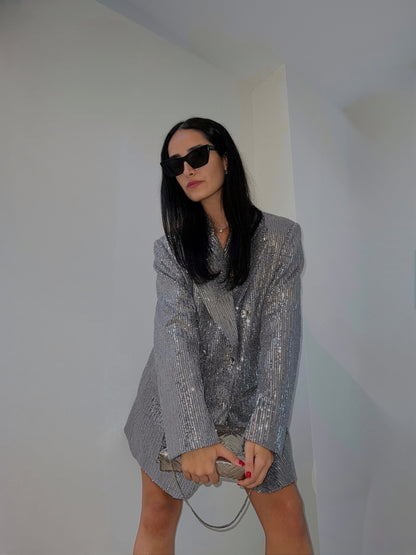 Elena Blazer In Silver